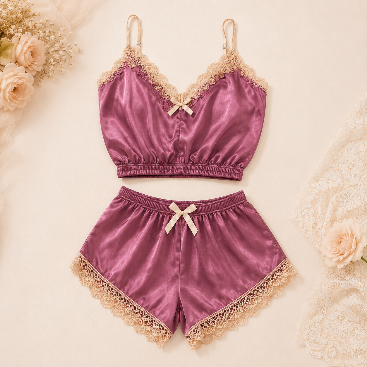 Ensemble Satin Élégance – 2 Pièces
