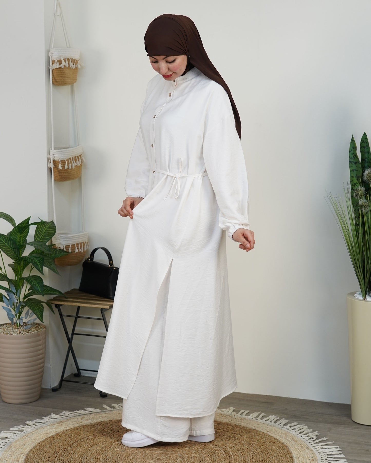 Ensemble Sundus — Col Mao & Ceinture Nouée