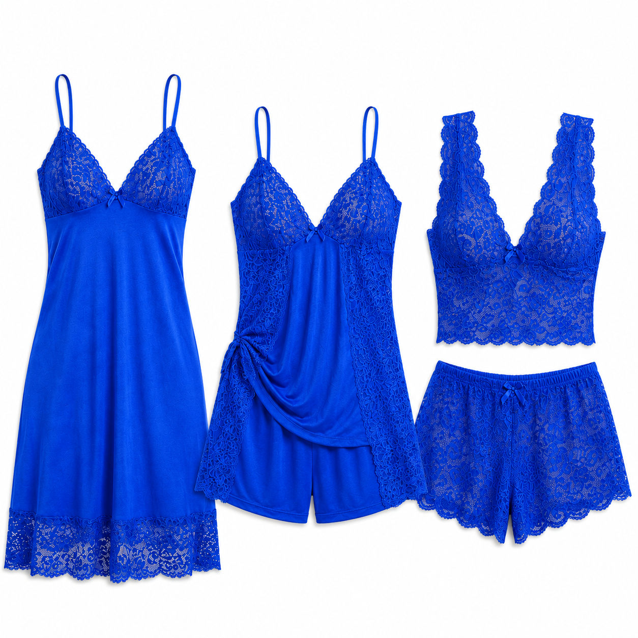 Pack Nuit 3 Pièces — Satin & Dentelle