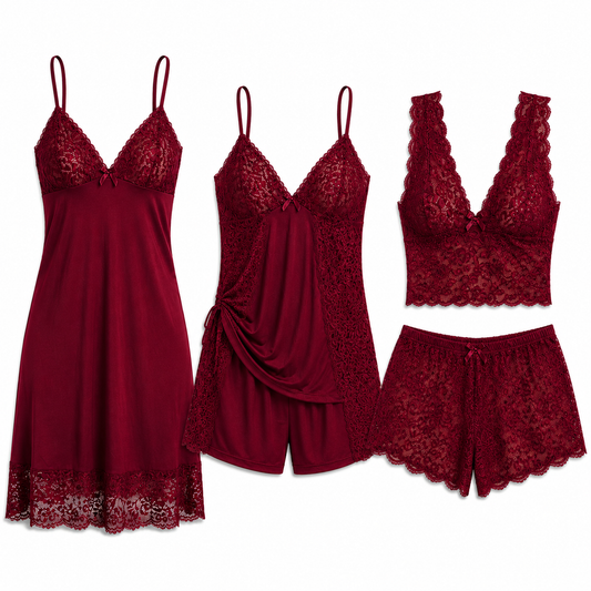 Pack Nuit 3 Pièces — Satin & Dentelle