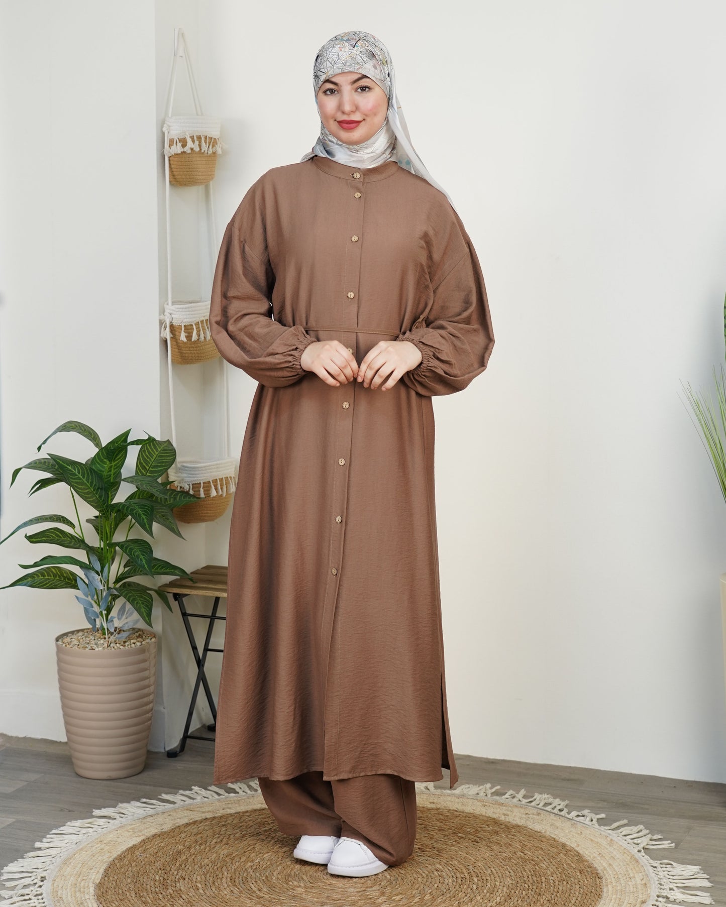 Ensemble Sundus — Col Mao & Ceinture Nouée