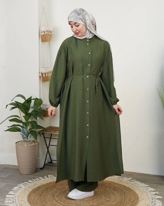 Ensemble Sundus — Col Mao & Ceinture Nouée